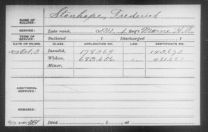 Stanhope, Frederick CW Pension Index